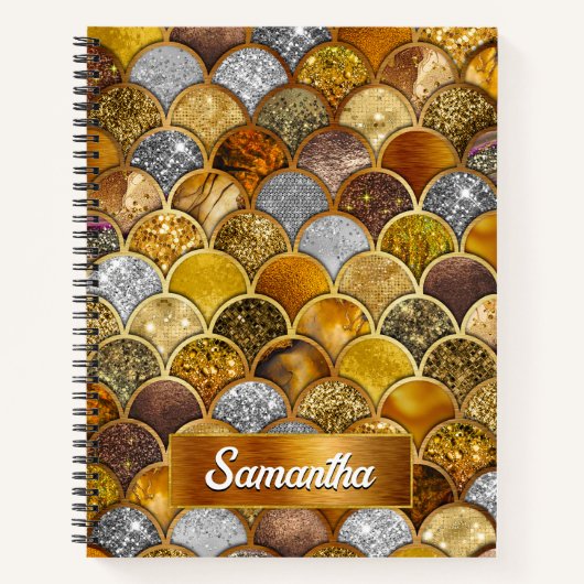 Carnet Élégantes échelles de sirène en or (Devant)