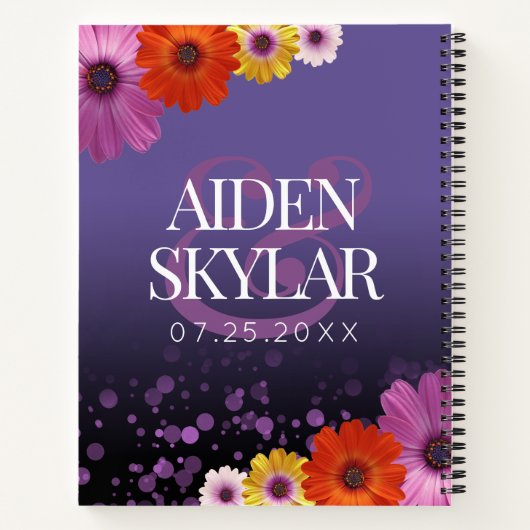 Carnet Élégantes marguerites avec Mariage à Parties scint (Dos)