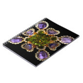 Carnet Élégants diamants pierres précieuses violettes ver (Côté gauche)