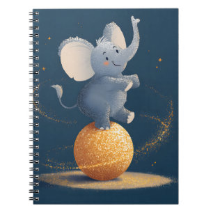 Carnet Élément de cirque scintillant sur un ballon doré A