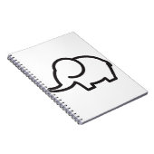 Carnet Élément de ligne stylisé éléphant (Côté Droit)