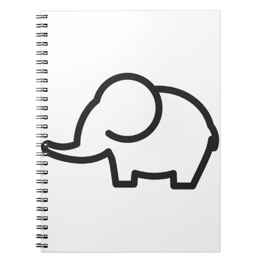 Carnet Élément de ligne stylisé éléphant (Devant)