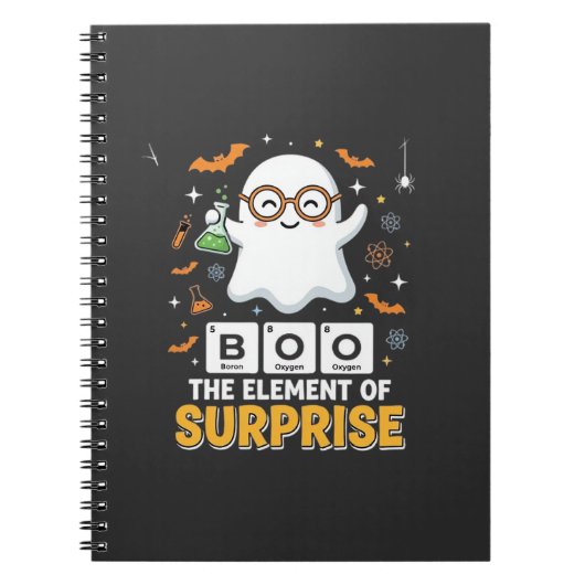 Carnet Élément de surprise de fantôme de design Halloween (Devant)