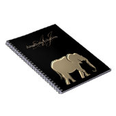 Carnet Élément moderne monogrammé en feuille d'or et noir (Côté Droit)