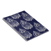 Carnet élément motif transparent damassé bleu (Côté Droit)