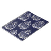 Carnet élément motif transparent damassé bleu (Côté gauche)