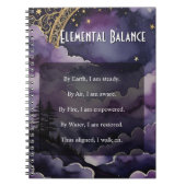 Carnet Elemental Balance Purple Night Sky Pagan Prayer (Devant)