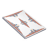 Carnet Éléments Art déco en or rose, marron & bleu (Côté Droit)