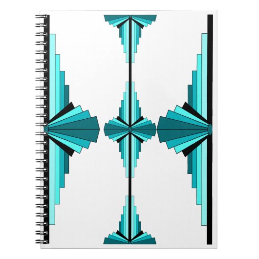 Carnet Éléments Art déco en vert turquoise (Devant)