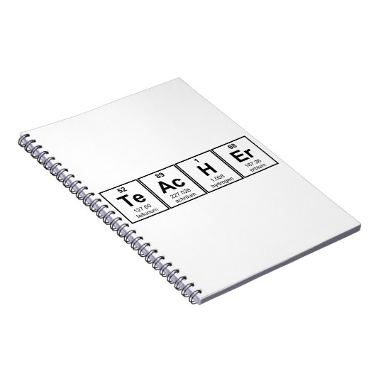 Carnet Éléments chimiques de professeur de Sciences (Côté Droit)