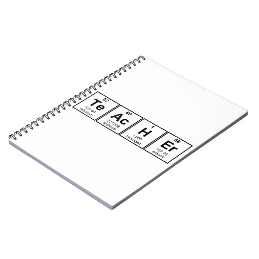 Carnet Éléments chimiques de professeur de Sciences (Côté gauche)