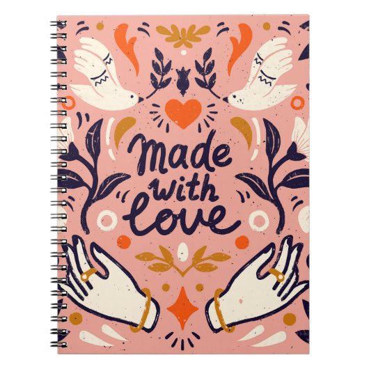 Carnet Éléments d'amour : composition rose vintage. (Devant)