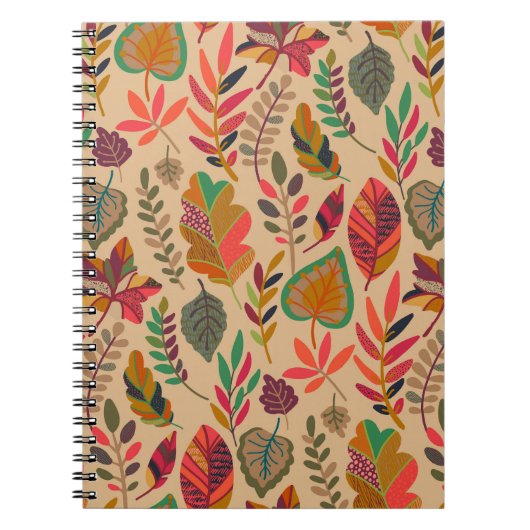Carnet Éléments d'automne : Motif Vintage dynamique (Devant)