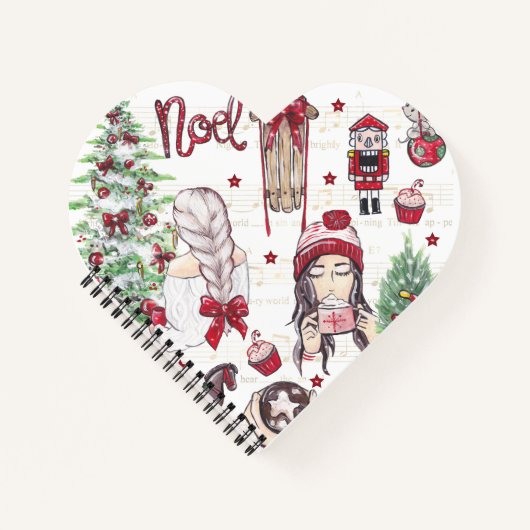 Carnet Éléments de Noël de l'Aquarelle rouge (Devant)