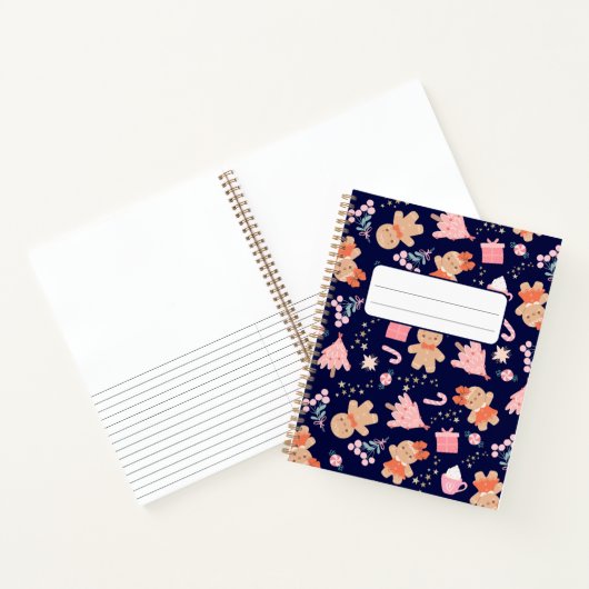 Carnet Éléments de Noël sur fond bleu marine (Intérieur)