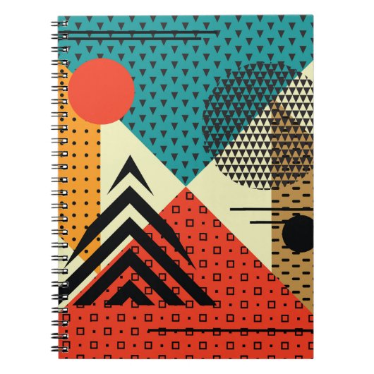 Carnet Eléments géométriques tendance, Style Rétro. (Devant)