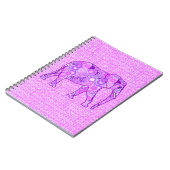 Carnet Éléphale tourbillon fractal - violet et orchidée (Côté gauche)