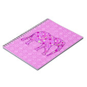 Carnet Eléphant à fleurs - orchidée et magenta (Côté gauche)