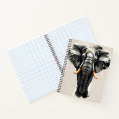 Carnet Eléphant Abstrait avec des défenses d'or en tonali (Intérieur)