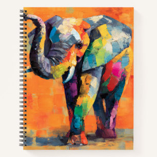 Carnet Eléphant arc-en-ciel Abstrait