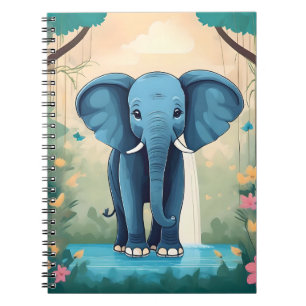 Carnet Eléphant Bébé Bleu Whimsical,