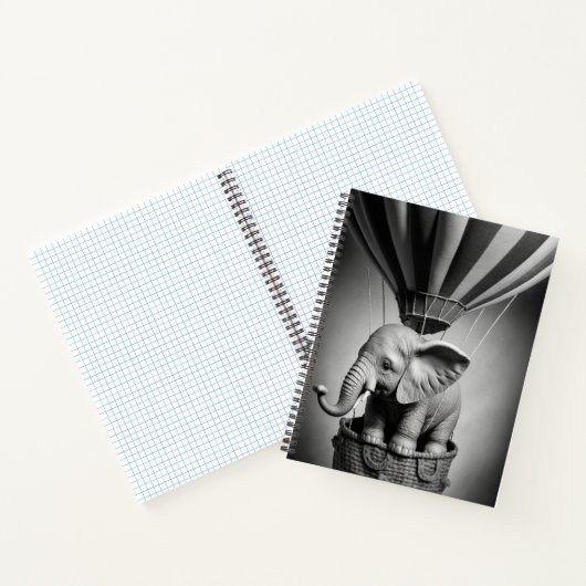 Carnet Elephant bébé dans un ballon à air chaud (Intérieur)