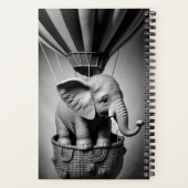 Carnet Elephant bébé dans un ballon à air chaud (Verso)
