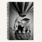 Carnet Elephant bébé dans un ballon à air chaud (Recto)