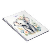 Carnet Eléphant bébé en floraison (Côté Droit)