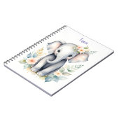 Carnet Eléphant bébé en floraison (Côté gauche)