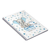 Carnet Eléphant Bébé mignon avec oreilles bleues Boy Stat (Côté Droit)