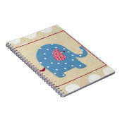Carnet Eléphant bleu avec Pois blancs (Côté Droit)