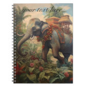 Carnet éléphant botanique vintage avec howdah (Devant)