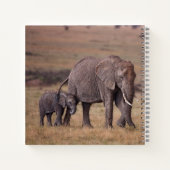 Carnet Éléphant d'Afrique avec bébé (Dos)