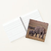 Carnet Éléphant d'Afrique avec bébé (Intérieur)