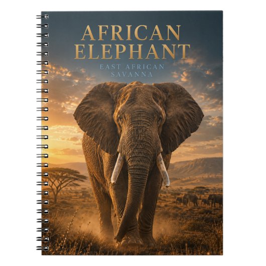 Carnet Éléphant d'Afrique Savane ANIMAUX (Devant)