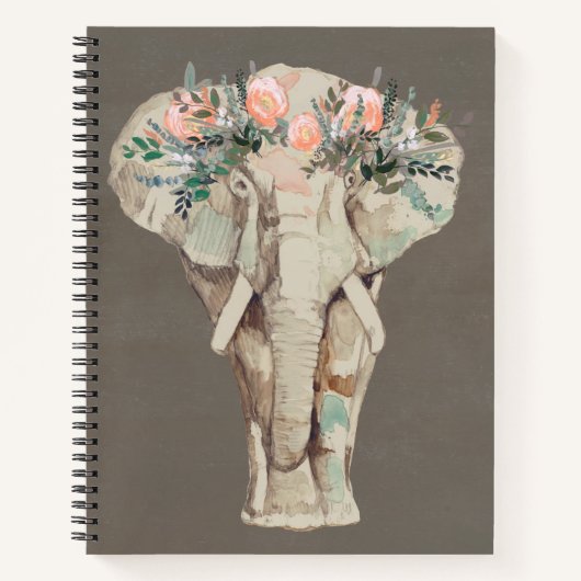 Carnet Eléphant de la Couronne de fleurs II (Devant)
