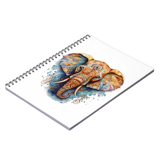 Carnet Éléphant de mandala coloré (Côté gauche)