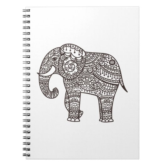Carnet Éléphant décoratif de style (Devant)