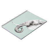 Carnet Eléphant Dessin Gris Vert Arrière - plan (Côté gauche)