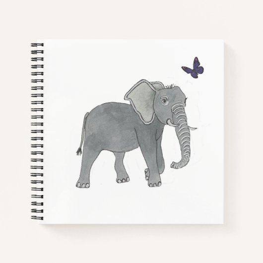 Carnet Eléphant et papillons (Devant)