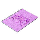 Carnet Eléphant fleur - améthyste violet (Côté gauche)