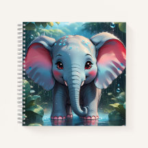 Eléphant mignon dans la pluie