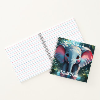 Carnet Éléphant Mignon Personnalisé sous la Pluie