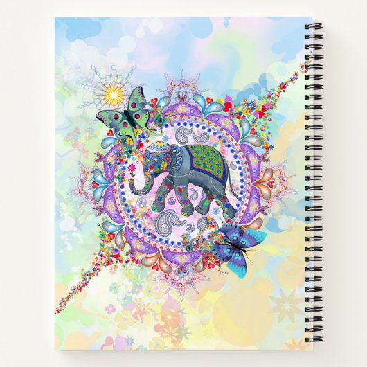 Carnet Eléphant mignon sacré (Dos)