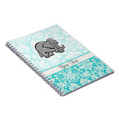 Carnet Éléphant mignon ; sarcelle d'hiver (Côté Droit)