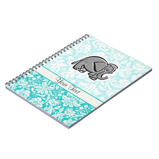 Carnet Éléphant mignon ; sarcelle d'hiver (Côté gauche)