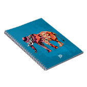 Carnet Eléphant multicolore coloré sur Arrière - plan ble (Côté Droit)
