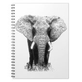 Carnet Eléphant noir et blanc (Devant)