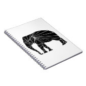 Carnet Éléphant noir géométrique (Côté Droit)